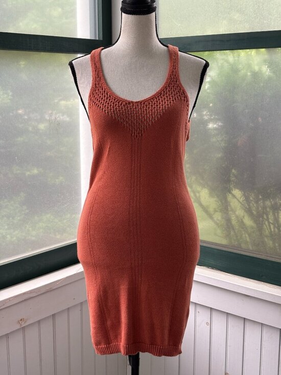 Free People Dresses & Skirts - Free People Open-Back Knit Mini Dress | Terracotta | XS Petite | Like New